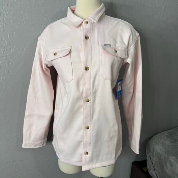 Columbia Youth Girls Rapid Valley Shirt Jacket, Pink, Large AY0382-608 - Picture 1 of 4